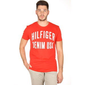 Tommy Hilfiger pánské červené tričko Basic - S (662)
